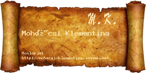 Mohácsi Klementina névjegykártya